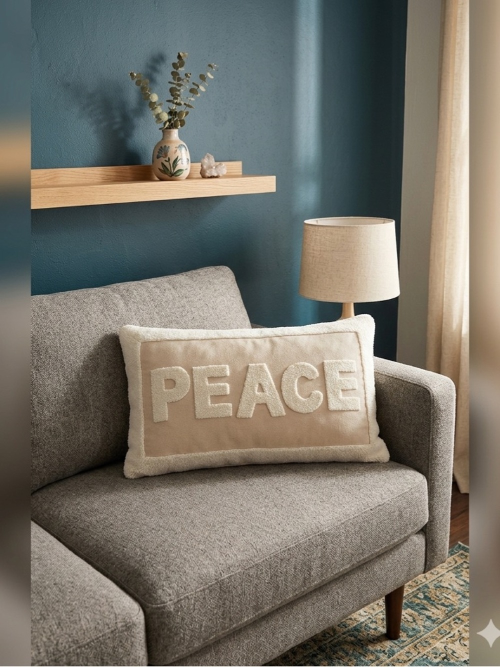 Member’s Mark Indoor Accent Pillow “PEACE” for Decoration Christmas 22”x14”